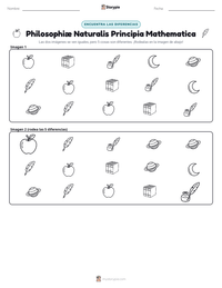 Vista previa de la hoja de trabajo imprimible de Philosophiæ Naturalis Principia Mathematica