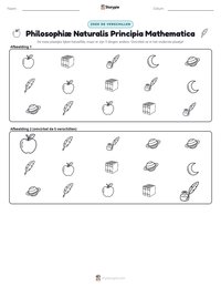 Philosophiæ Naturalis Principia Mathematica afdrukbare werkblad voorbeeld