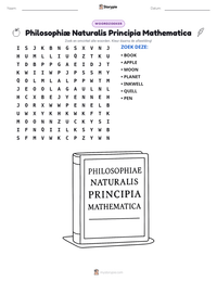 Philosophiæ Naturalis Principia Mathematica afdrukbare werkblad voorbeeld