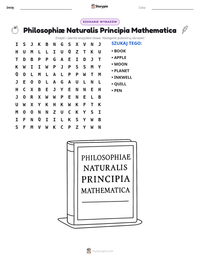 Podgląd drukowalnego arkusza ćwiczeń Philosophiæ Naturalis Principia Mathematica