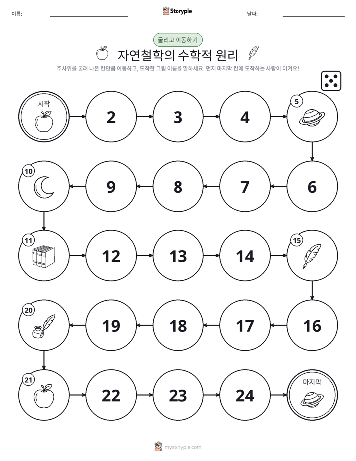 주사위 굴리고 이동하기 게임