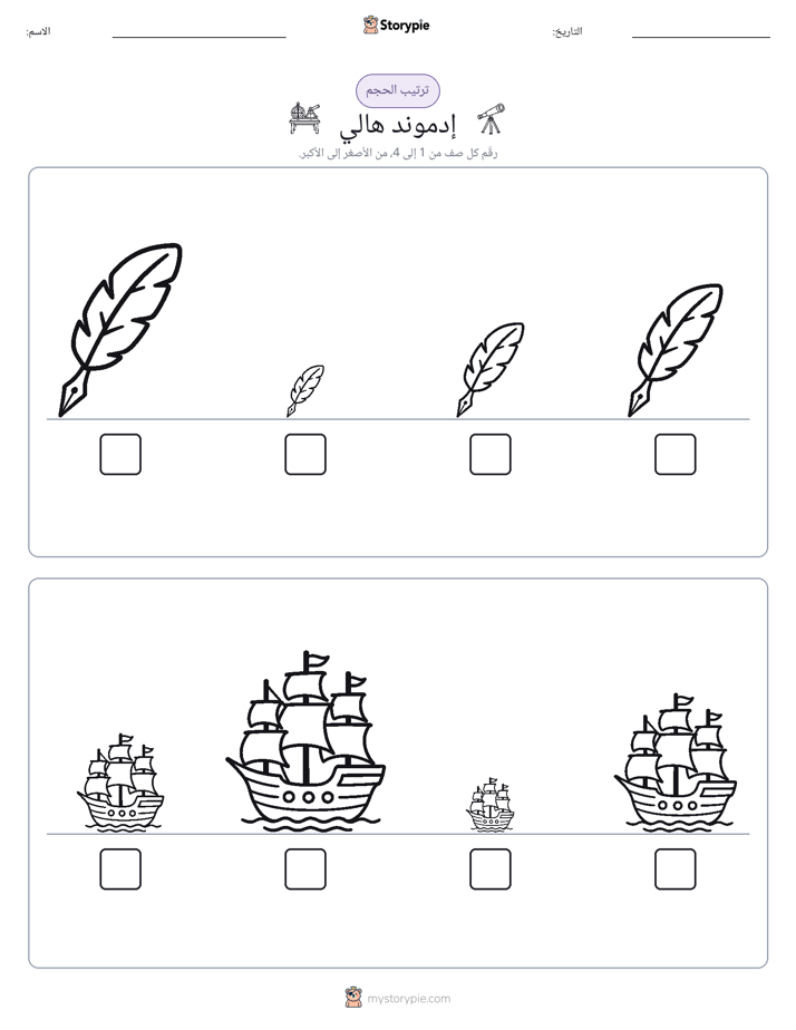 ترتيب الحجم