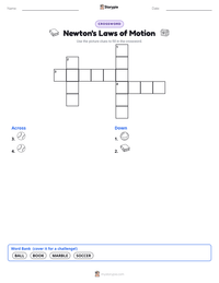 Newton's Laws of Motion printable worksheet preview