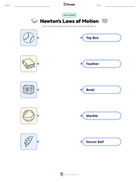 Newton's Laws of Motion printable worksheet preview