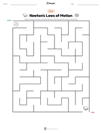 Newton's Laws of Motion printable worksheet preview