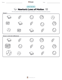 Newton's Laws of Motion printable worksheet preview