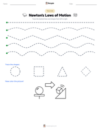 Newton's Laws of Motion printable worksheet preview