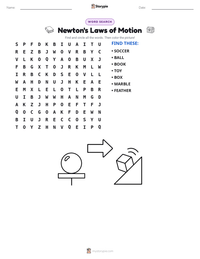 Newton's Laws of Motion printable worksheet preview
