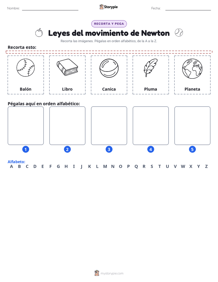 Cortar y Pegar el Alfabeto