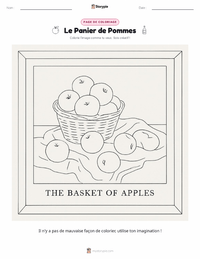 Page de coloriage Le Panier de pommes pour les enfants