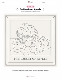 De Mand met Appels kleurplaat voor kinderen