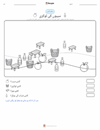 سیب کی ٹوکری پرنٹ کرنے کے قابل ورکشیٹ کا پیش نظارہ