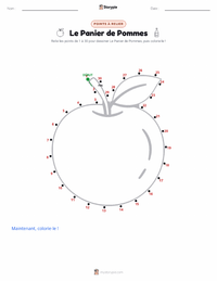 Aperçu de la feuille de travail imprimable Le Panier de pommes