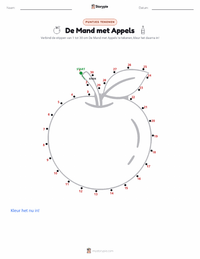 De Mand met Appels afdrukbare werkblad voorbeeld