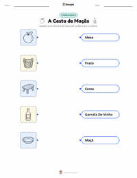 Folha de atividades imprimível A Cesta de Maçãs para crianças