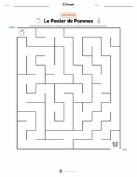 Aperçu de la feuille de travail imprimable Le Panier de pommes