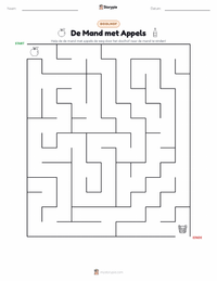 De Mand met Appels afdrukbare werkblad voorbeeld