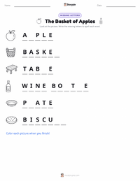 The Basket of Apples printable worksheet preview