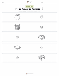Aperçu de la feuille de travail imprimable Le Panier de pommes