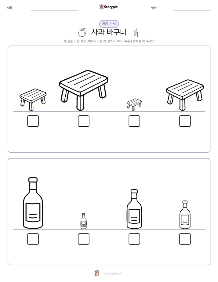 크기 순서