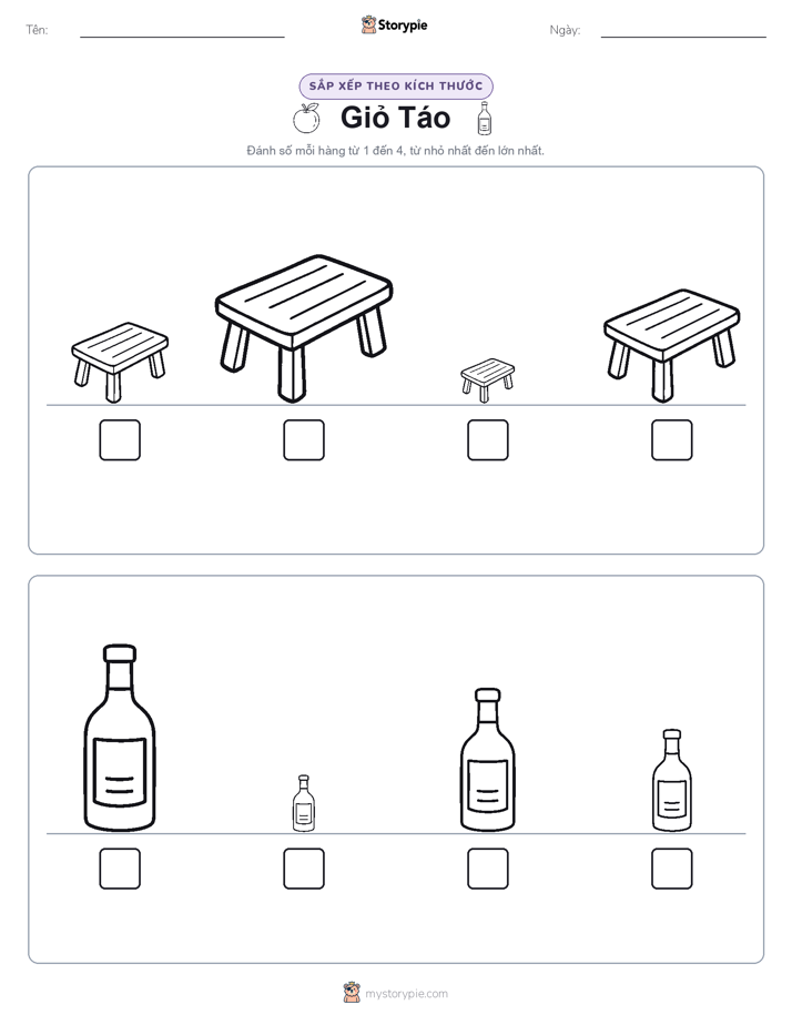 Thứ Tự Kích Thước