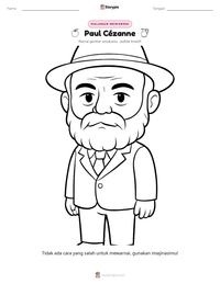Prabaca lembar kerja cetak Paul Cézanne