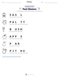 Paul Cézanne printable worksheet preview