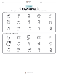Paul Cézanne printable worksheet preview