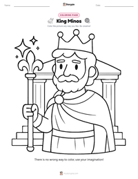King Minos printable worksheet preview