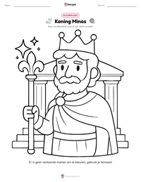 Koning Minos afdrukbare werkblad voorbeeld