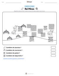 Aperçu de la feuille de travail imprimable Roi Minos