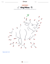 King Minos printable worksheet preview
