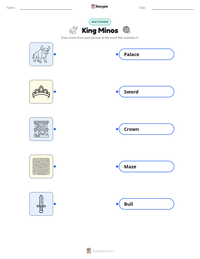 King Minos printable worksheet preview