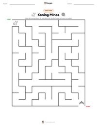 Koning Minos afdrukbare werkblad voorbeeld