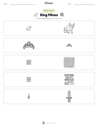 King Minos printable worksheet preview