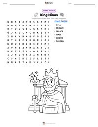 King Minos printable worksheet preview