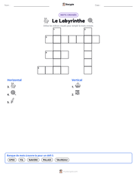 Aperçu de la feuille de travail imprimable Le Labyrinthe