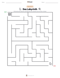 Das Labyrinth druckbare Arbeitsblatt Vorschau