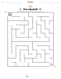 The Labyrinth printable worksheet preview