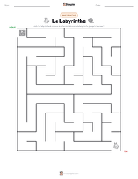 Aperçu de la feuille de travail imprimable Le Labyrinthe