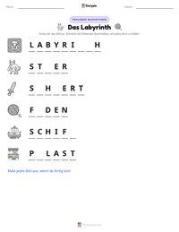 Das Labyrinth druckbare Arbeitsblatt Vorschau