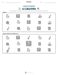 Aperçu de la feuille de travail imprimable Le Labyrinthe