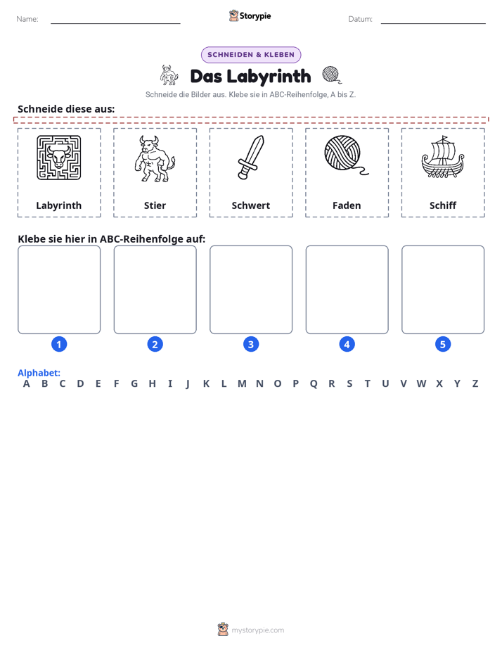 Schneiden & Einfügen Alphabet