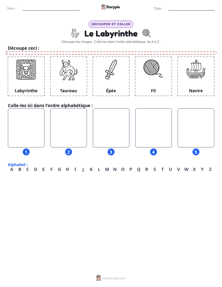 Découper & Coller l'Alphabet