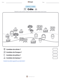 Aperçu de la feuille de travail imprimable Crète