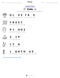Crete printable worksheet preview