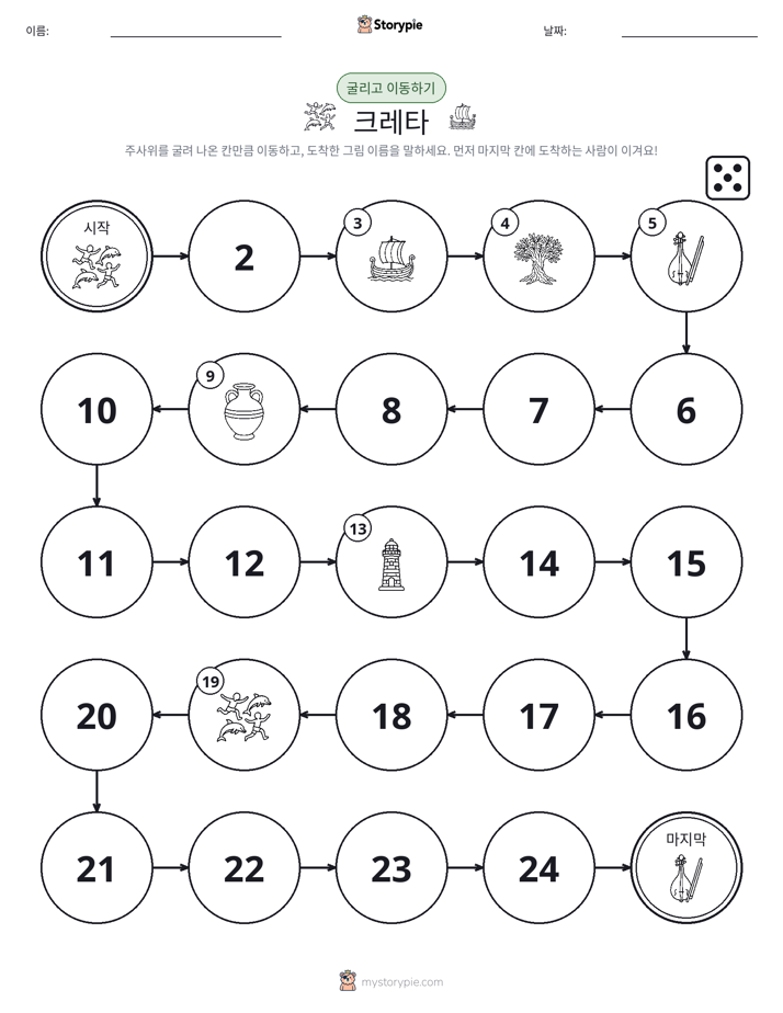 주사위 굴리고 이동하기 게임