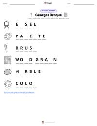 Georges Braque printable worksheet preview