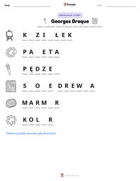 Podgląd drukowalnego arkusza ćwiczeń Georges Braque
