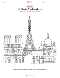 Paris, Frankreich druckbare Arbeitsblatt Vorschau